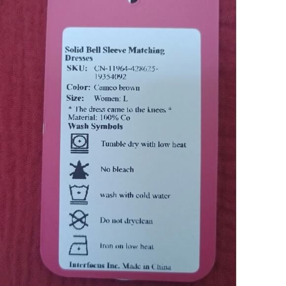 PATPAT Bell Sleeve Dress Brick Red Womens Large - Picture 6 of 6